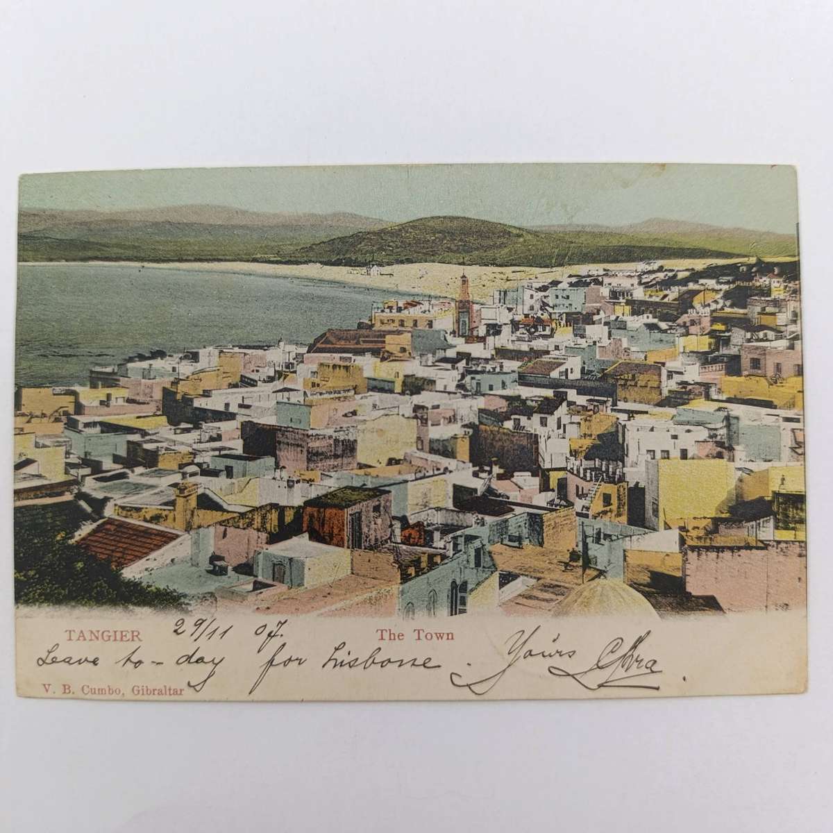Postcard from Tangiers Morocco to Millingen, Holland via Gibraltar 1907 Nov 11th Beautifull picture