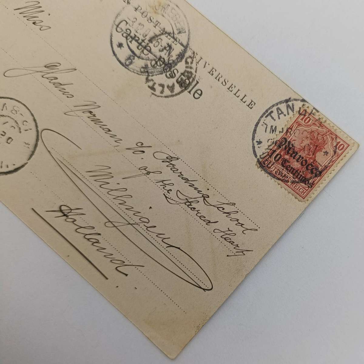 Postcard from Tangiers Morocco to Millingen, Holland via Gibraltar 1907 Nov 11th Beautifull picture