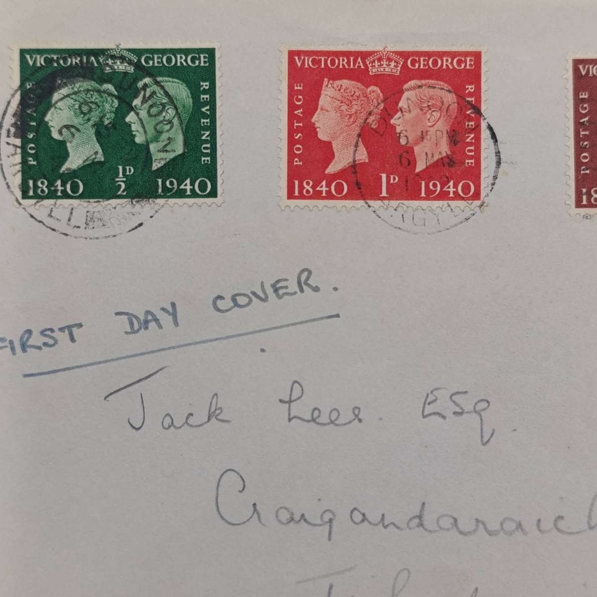 Great Britain 1940 May 6th First Day Cover with Victorian and George Stamps