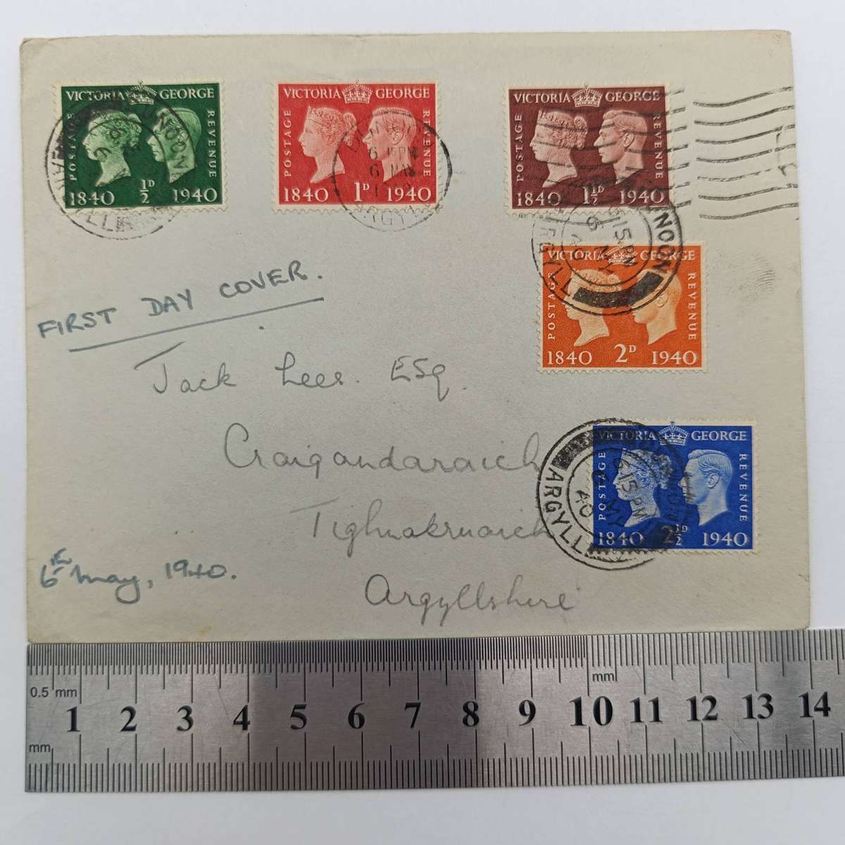 Great Britain 1940 May 6th First Day Cover with Victorian and George Stamps