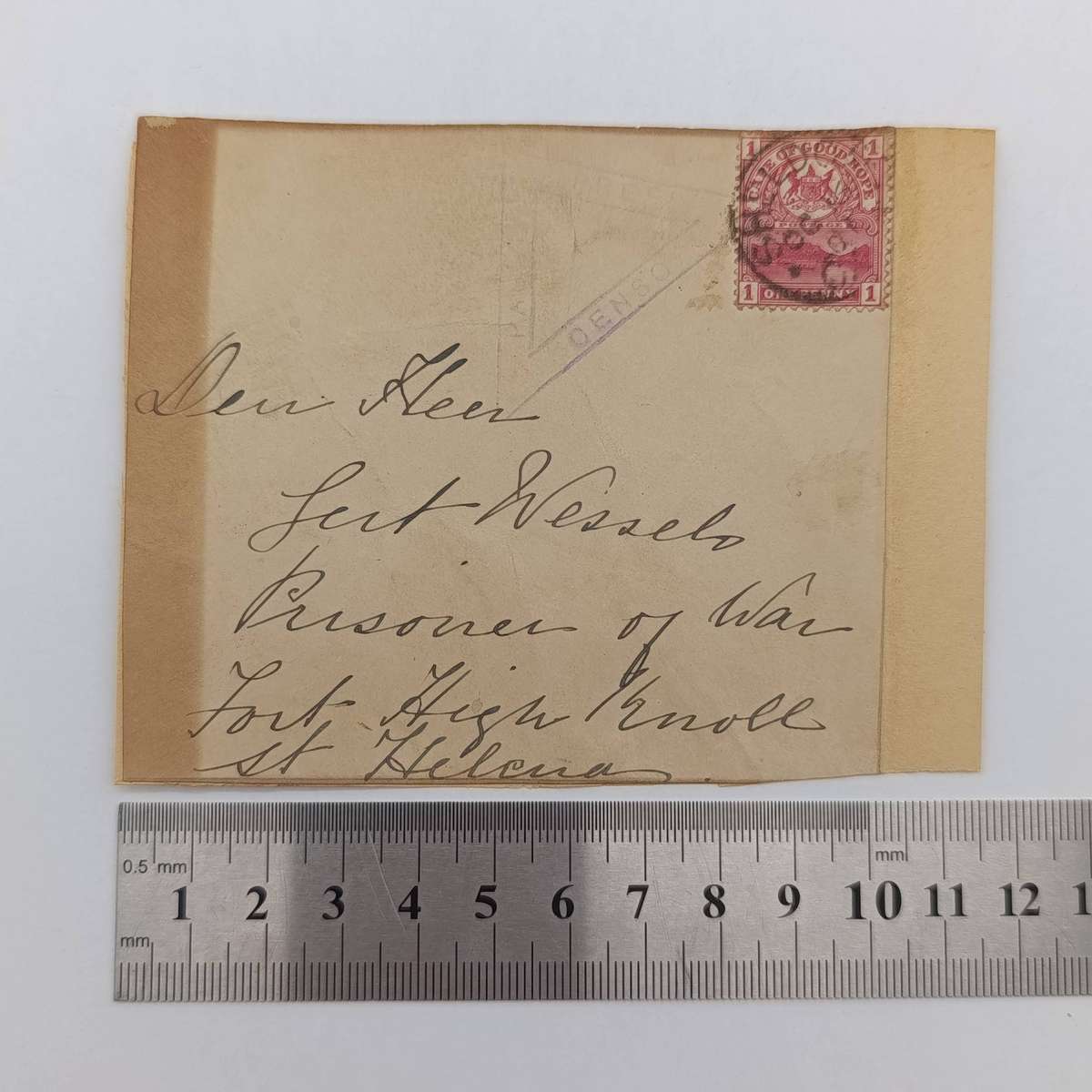 Boer War POW fronts stuck back to back one side posted Sheldon 16 Oct 1901 to Gert Wessels POW Fort