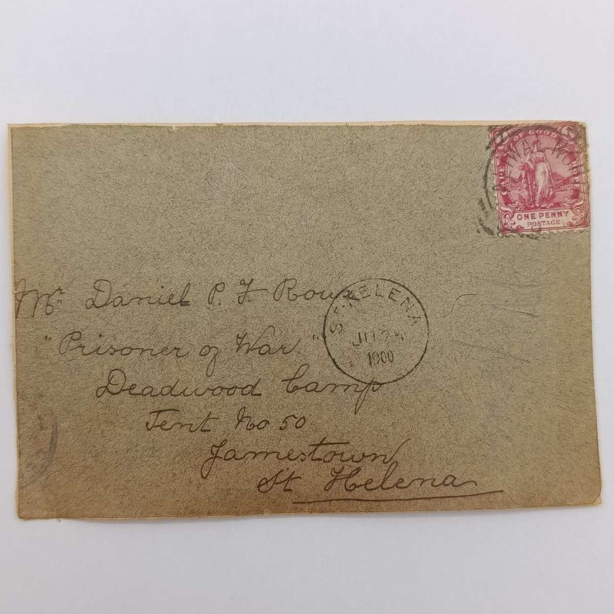 Boer War P.O.W fronts stuck back to back one side from Aliwal North 12 June 1900 to Daniel PJ Roux