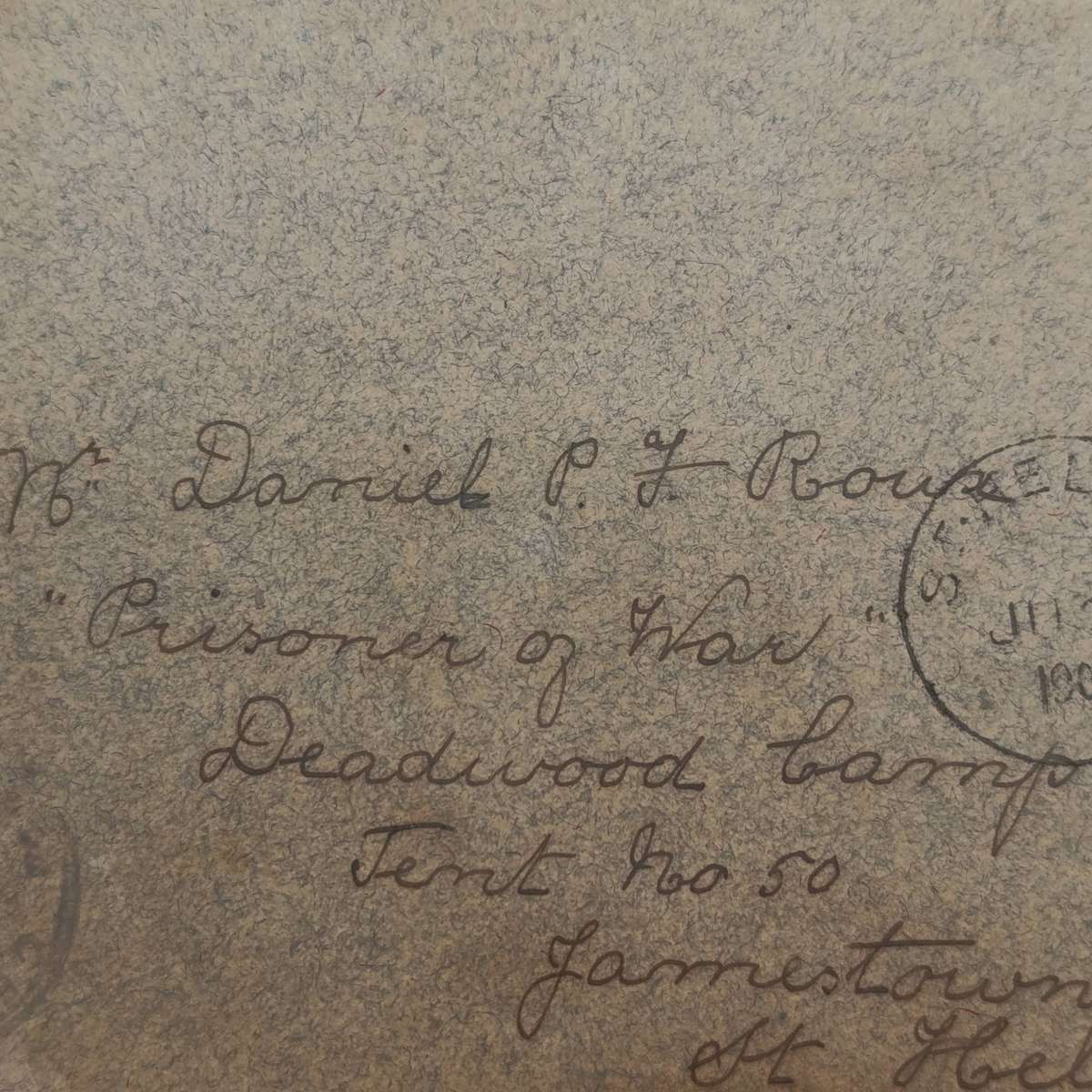 Boer War P.O.W fronts stuck back to back one side from Aliwal North 12 June 1900 to Daniel PJ Roux