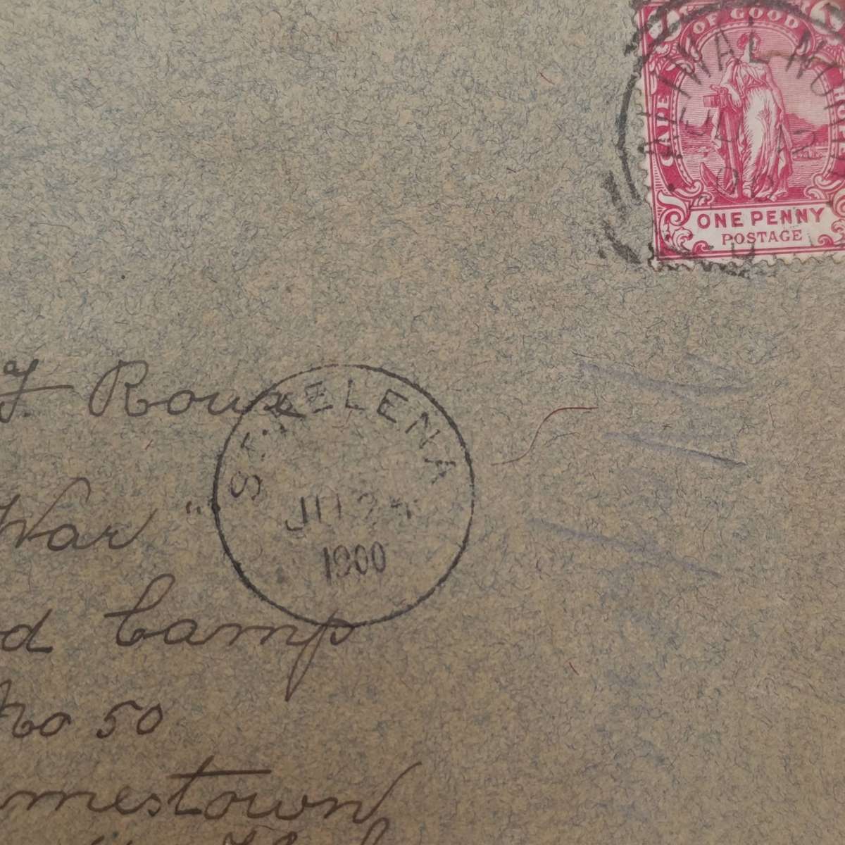 Boer War P.O.W fronts stuck back to back one side from Aliwal North 12 June 1900 to Daniel PJ Roux