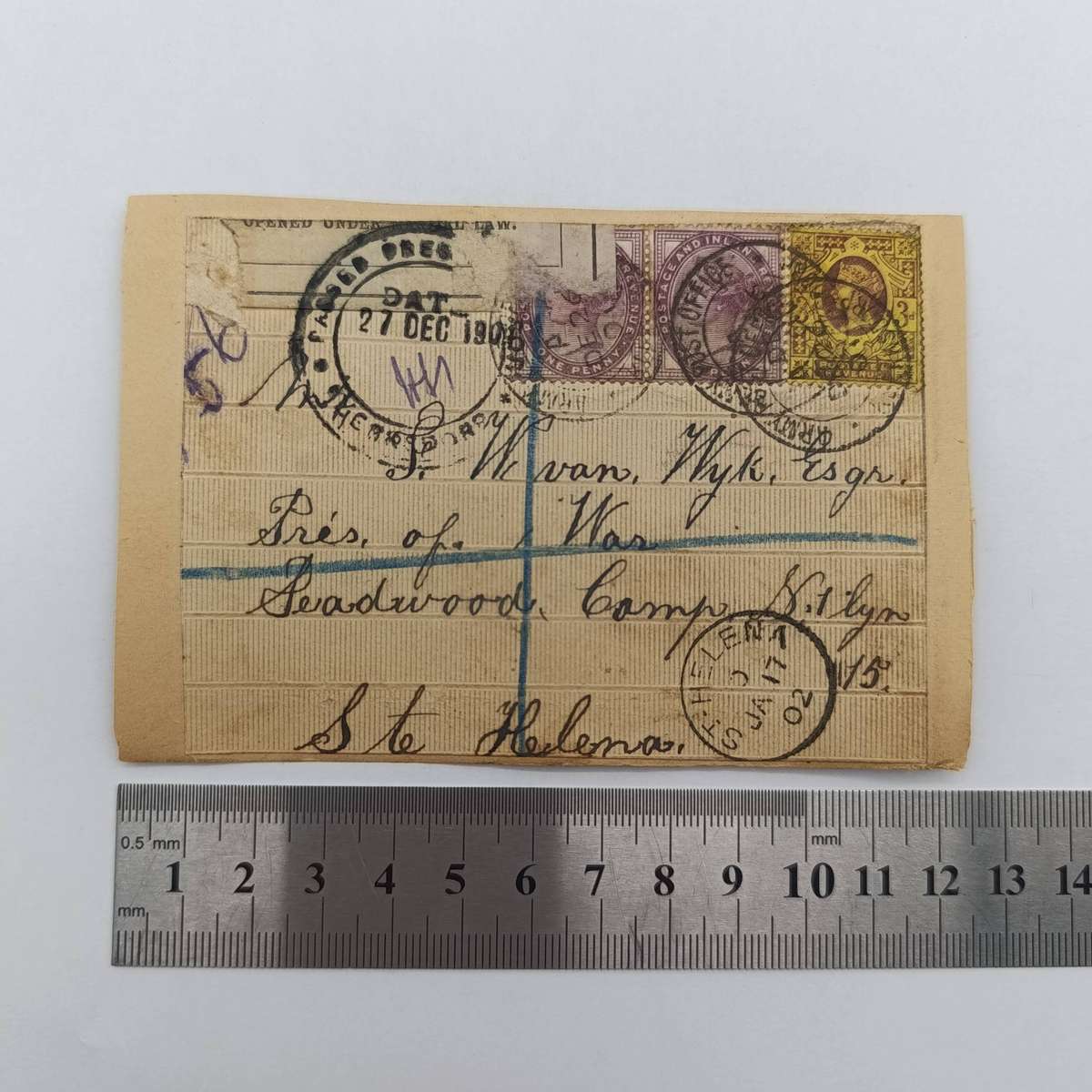 Boer War P.O.W fronts stuck back to back one side from Aliwal North 12 June 1900 to Daniel PJ Roux