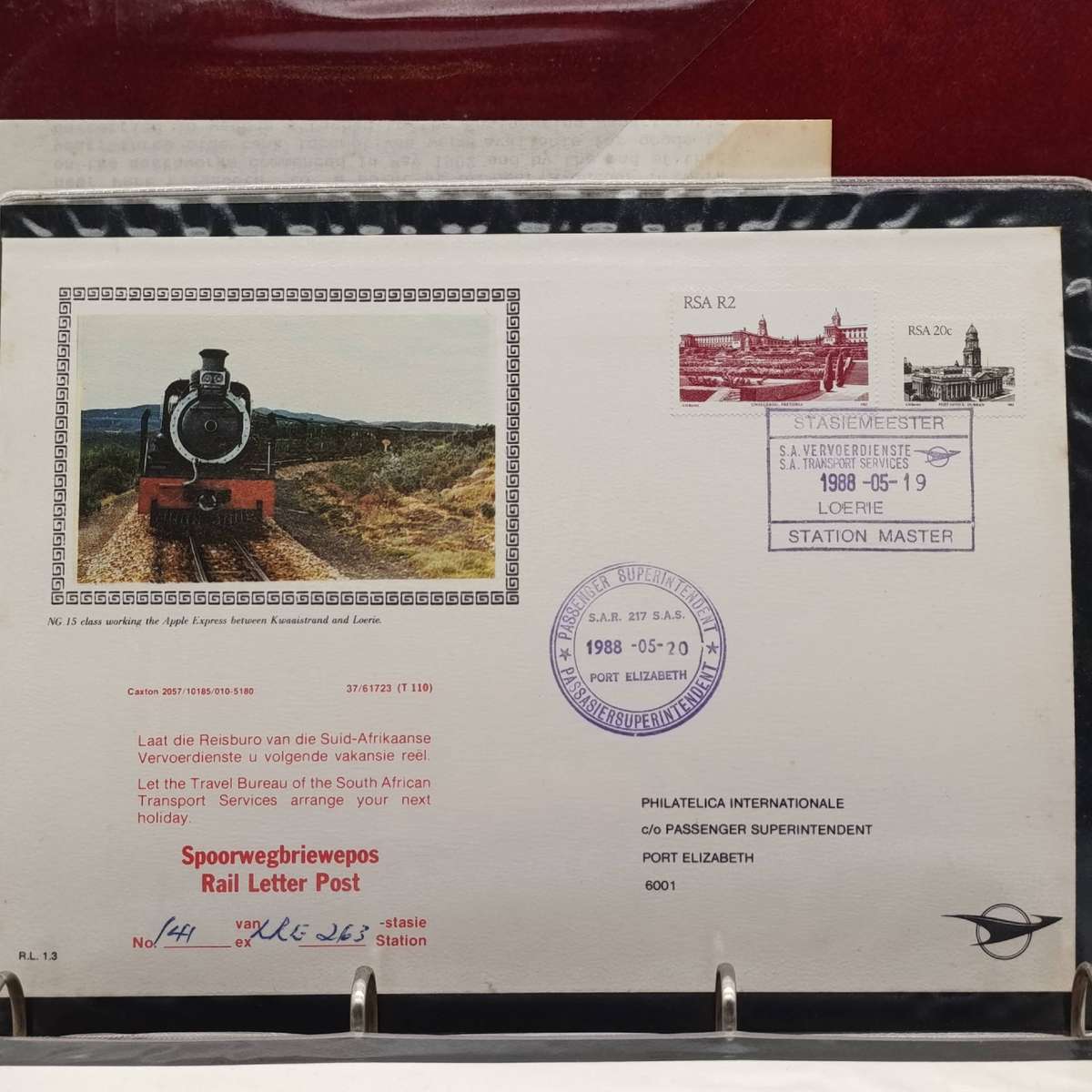 Rail Letter Post - Apple express covers in album 13 covers posted from 13 Stations