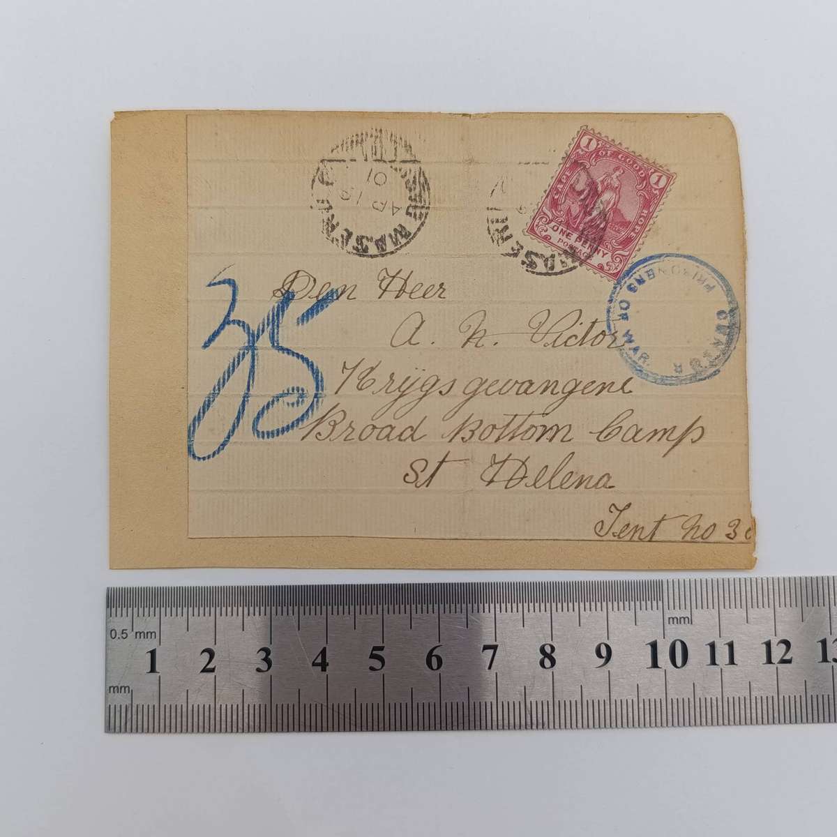 Boer War POW Letter Fronts Stuck Back-to-Back - One Side Posted to A.H Victor (POW)