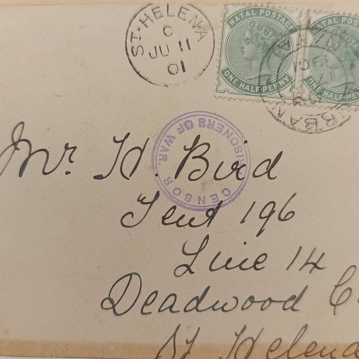 Boer War POW Fronts Stuck Back to Back - Durban Natal 17 May 1901