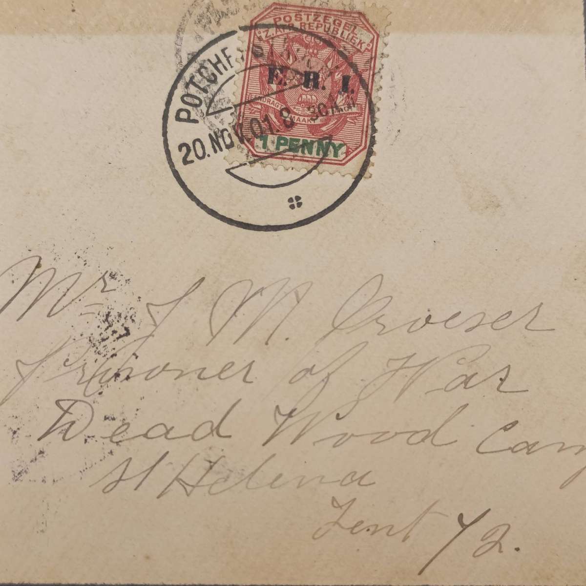 Boer War POW fronts stuck back to back One side from Vereeniging