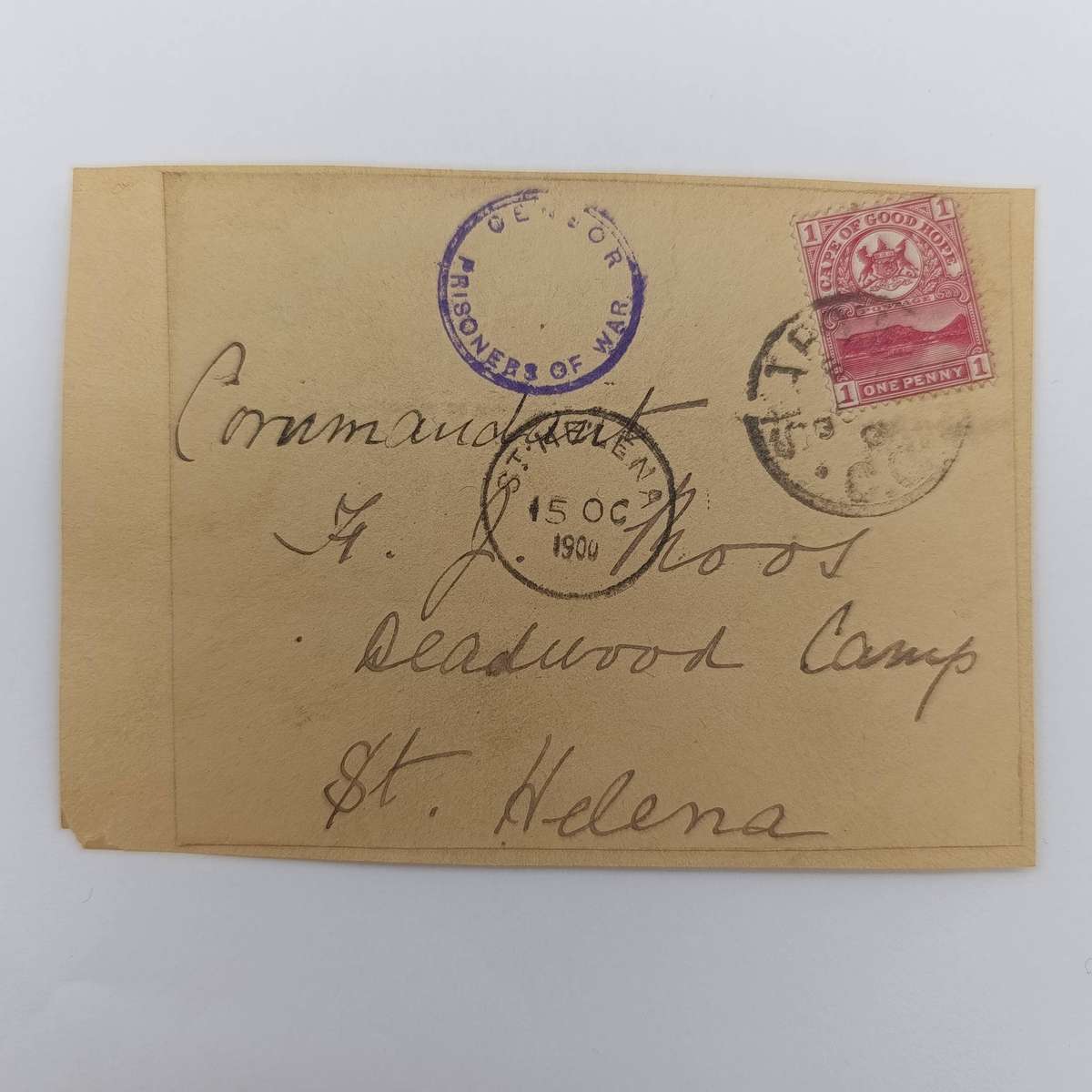 Boer War POW fronts stuck back to back - one side posted Cape of Good Hope