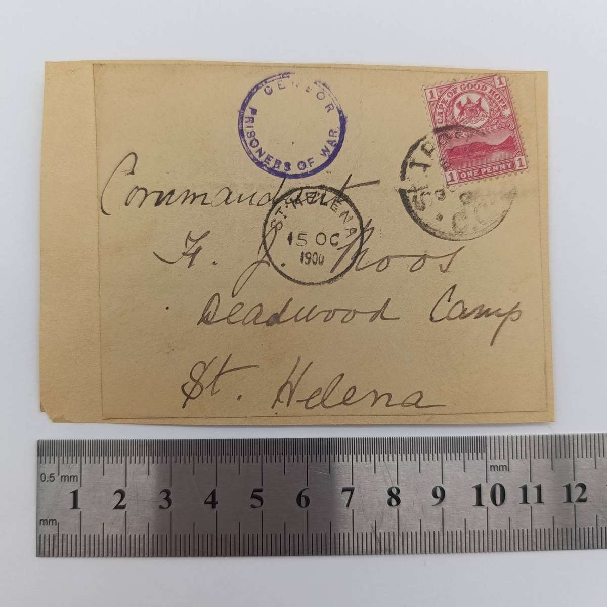 Boer War POW fronts stuck back to back - one side posted Cape of Good Hope