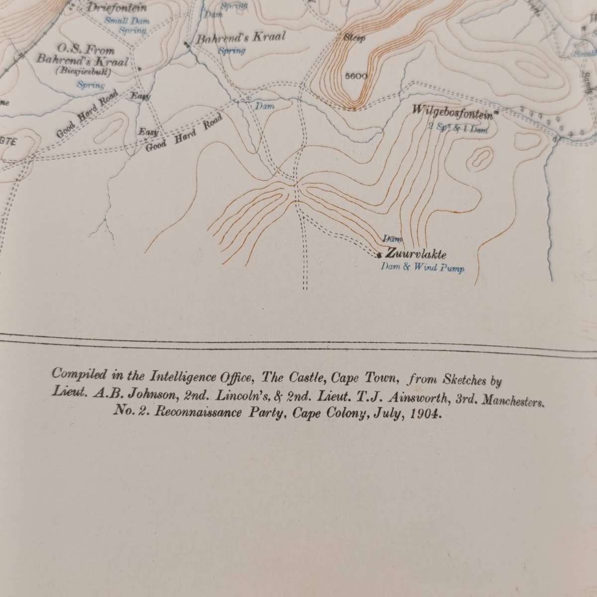 Antique 1906 Map of Middelburg Cape Colony - 20 Mile radius map