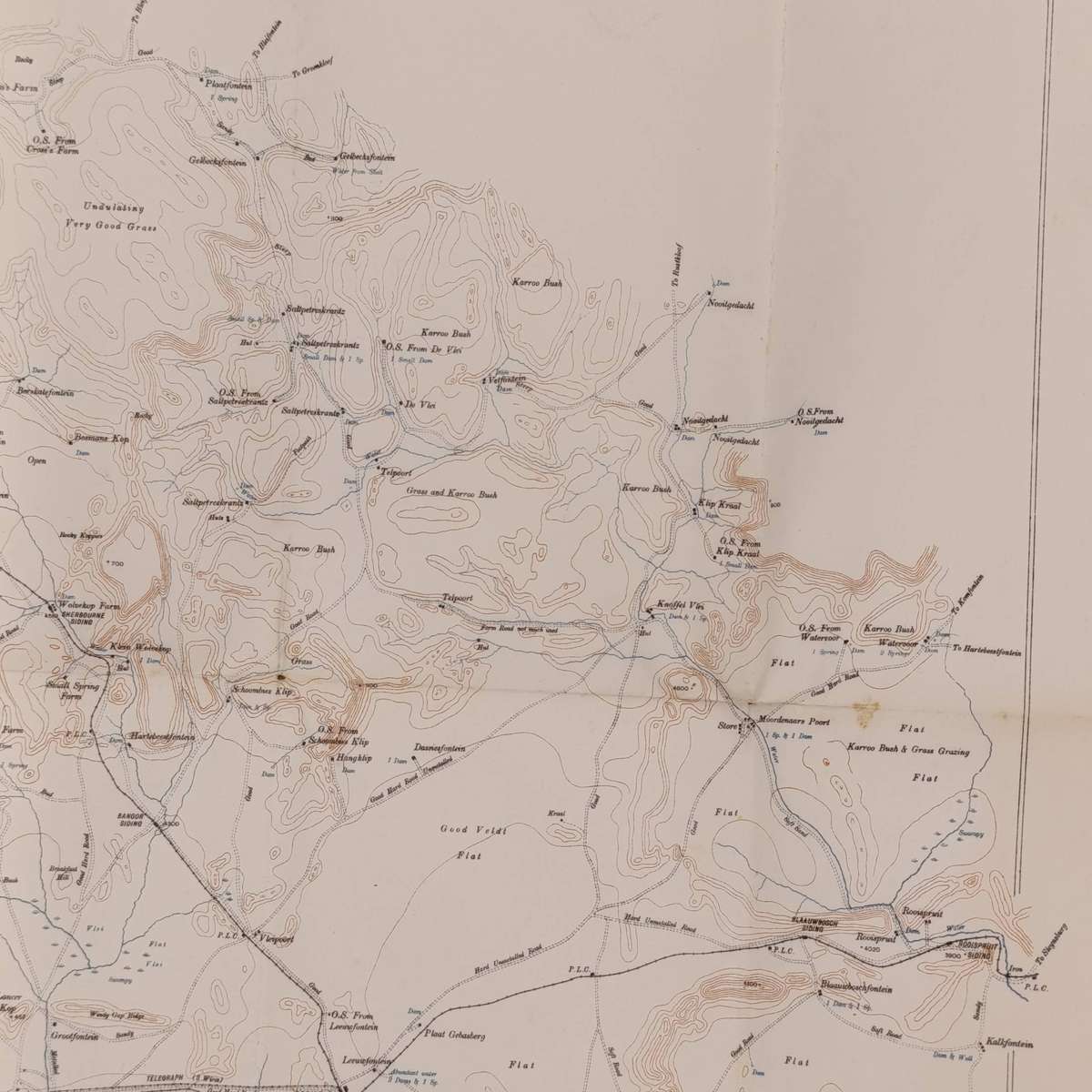 Antique 1906 Map of Middelburg Cape Colony - 20 Mile radius map