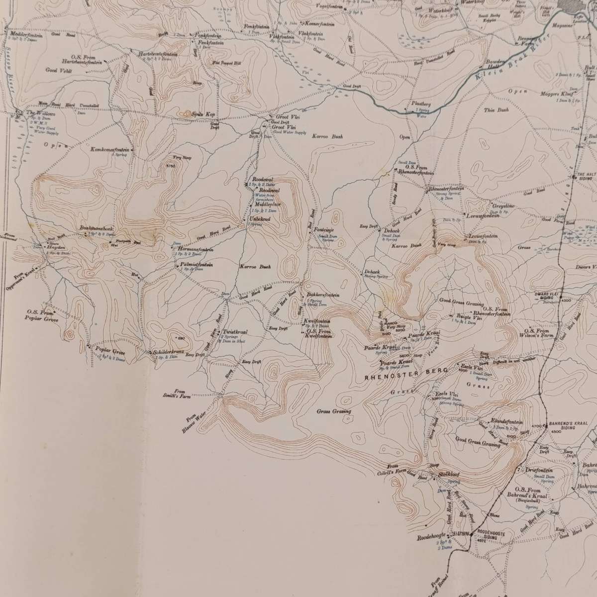 Antique 1906 Map of Middelburg Cape Colony - 20 Mile radius map