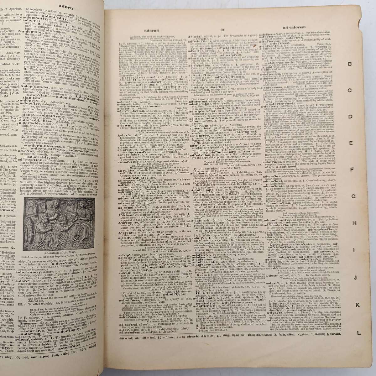 Antique leather-bound English standard dictionaries Volume 1 & 2 Subscription edition