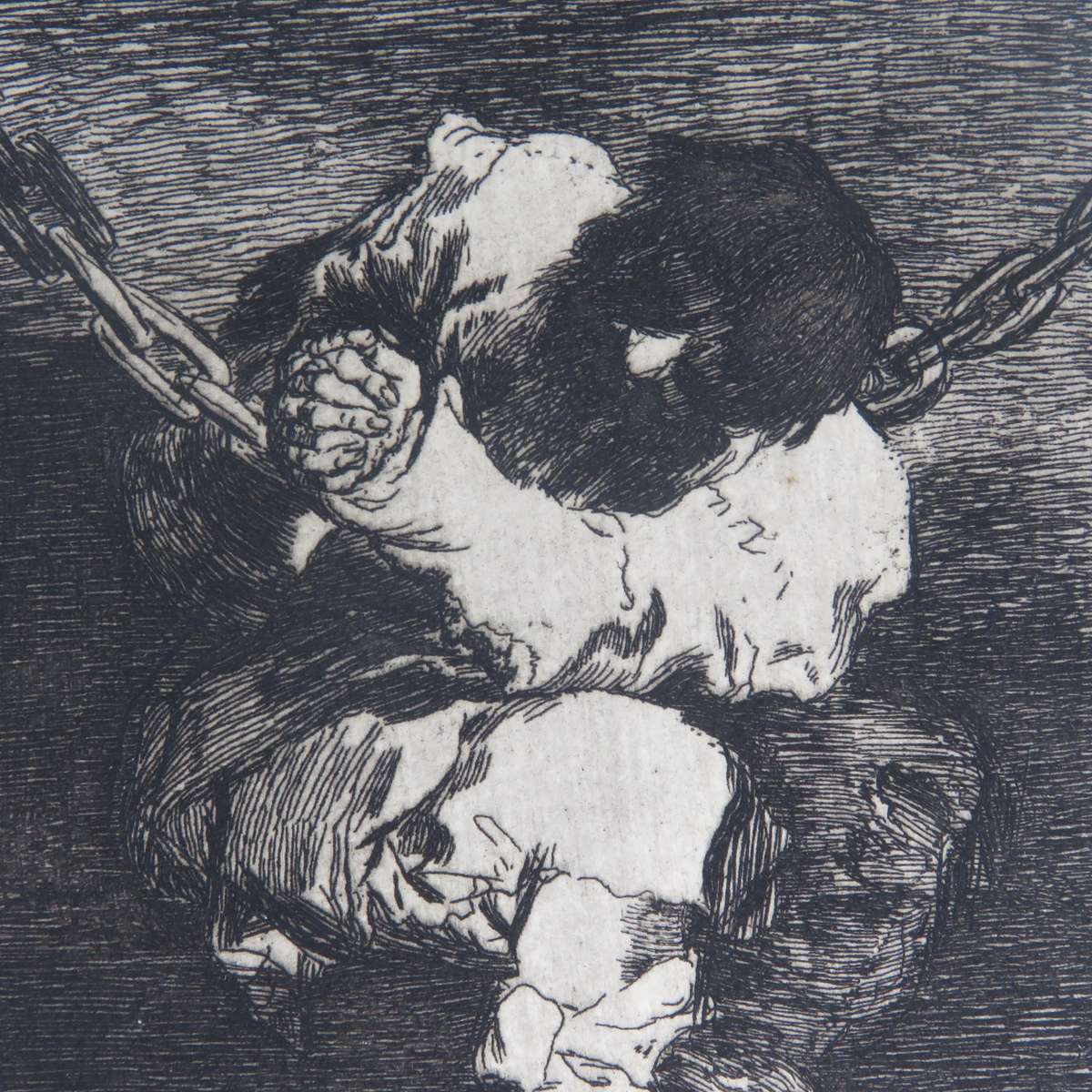 Antique The Prisoner etching by Francisco de Goya - circa 1815