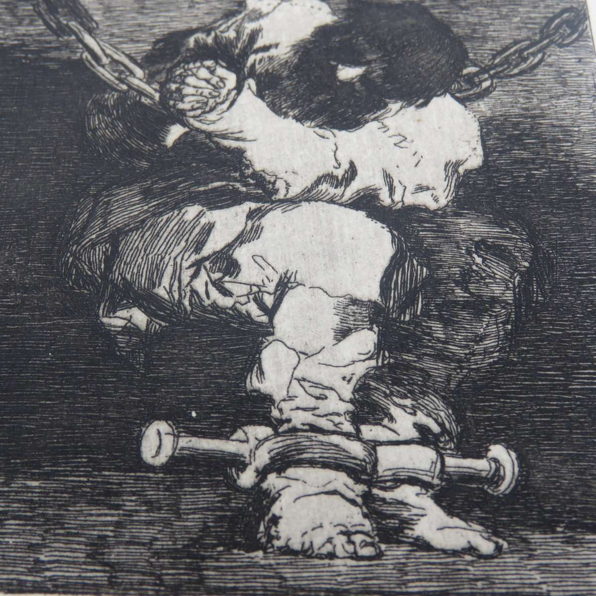 Antique The Prisoner etching by Francisco de Goya - circa 1815