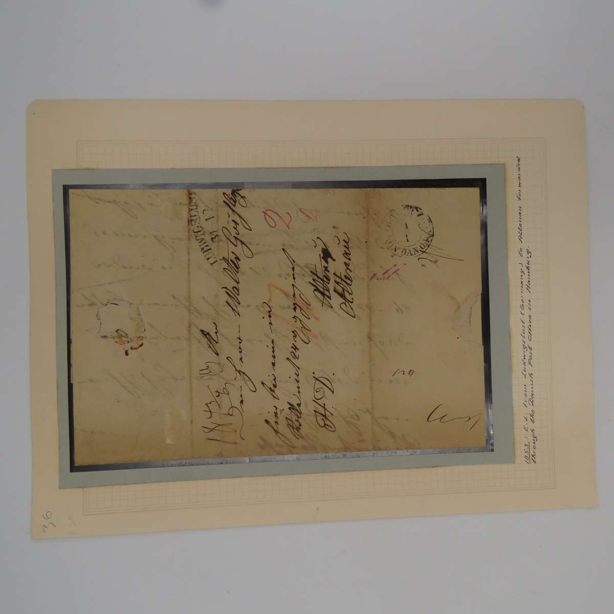 1853 Early letter from Ludwigslust (Germany) to Attenau forwarded through the Danish Post Office