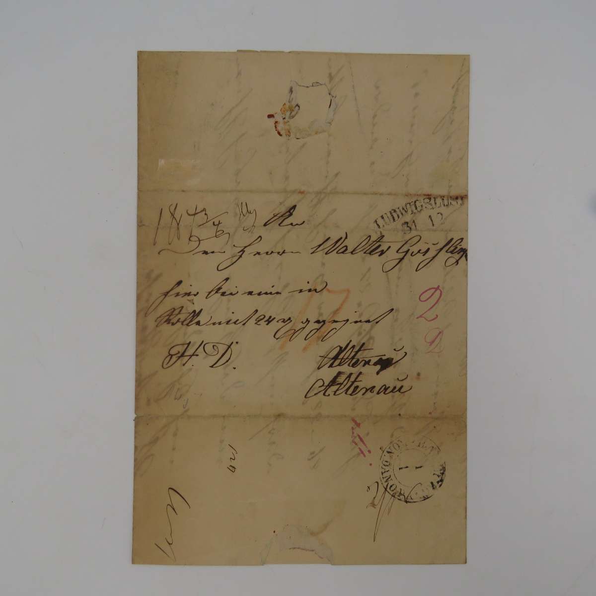 1853 Early letter from Ludwigslust (Germany) to Attenau forwarded through the Danish Post Office