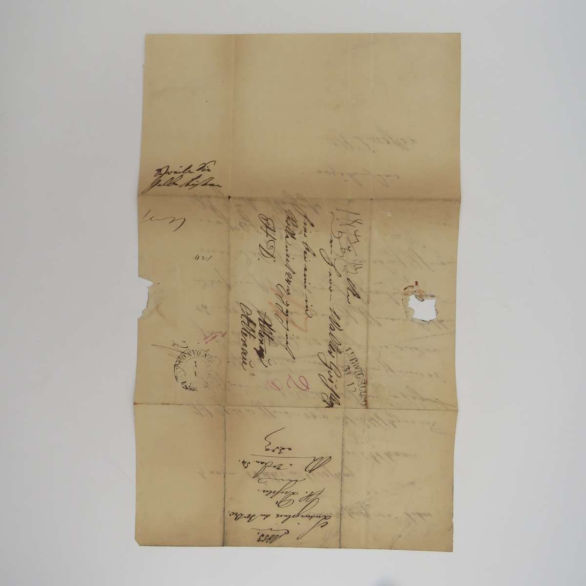 1853 Early letter from Ludwigslust (Germany) to Attenau forwarded through the Danish Post Office