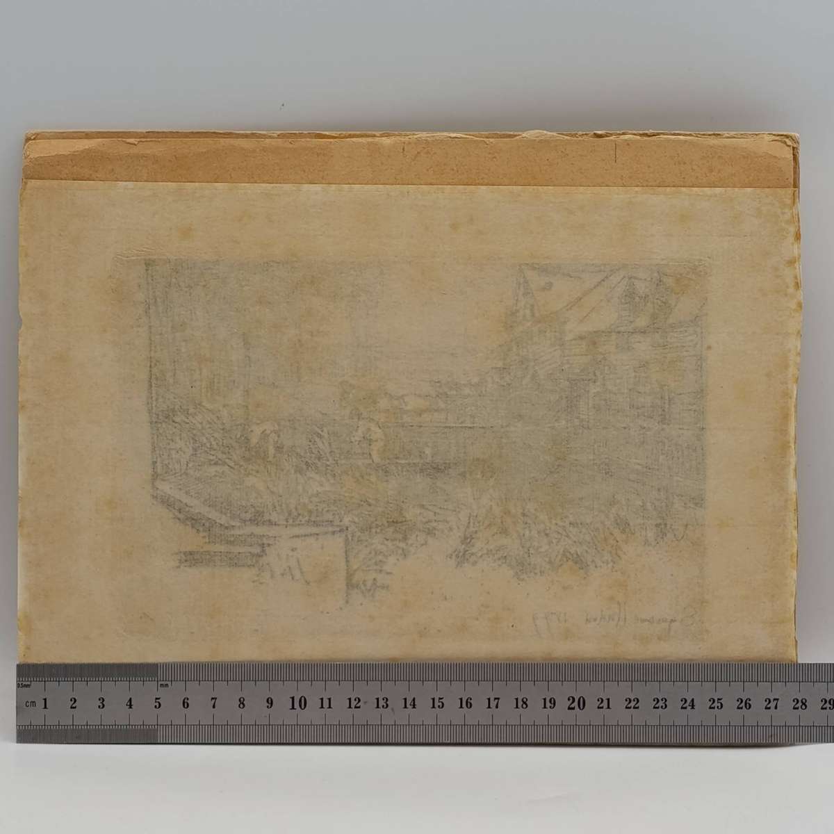 Antique Etching artwork by Seymar Haden - signed in 1877 in pencil