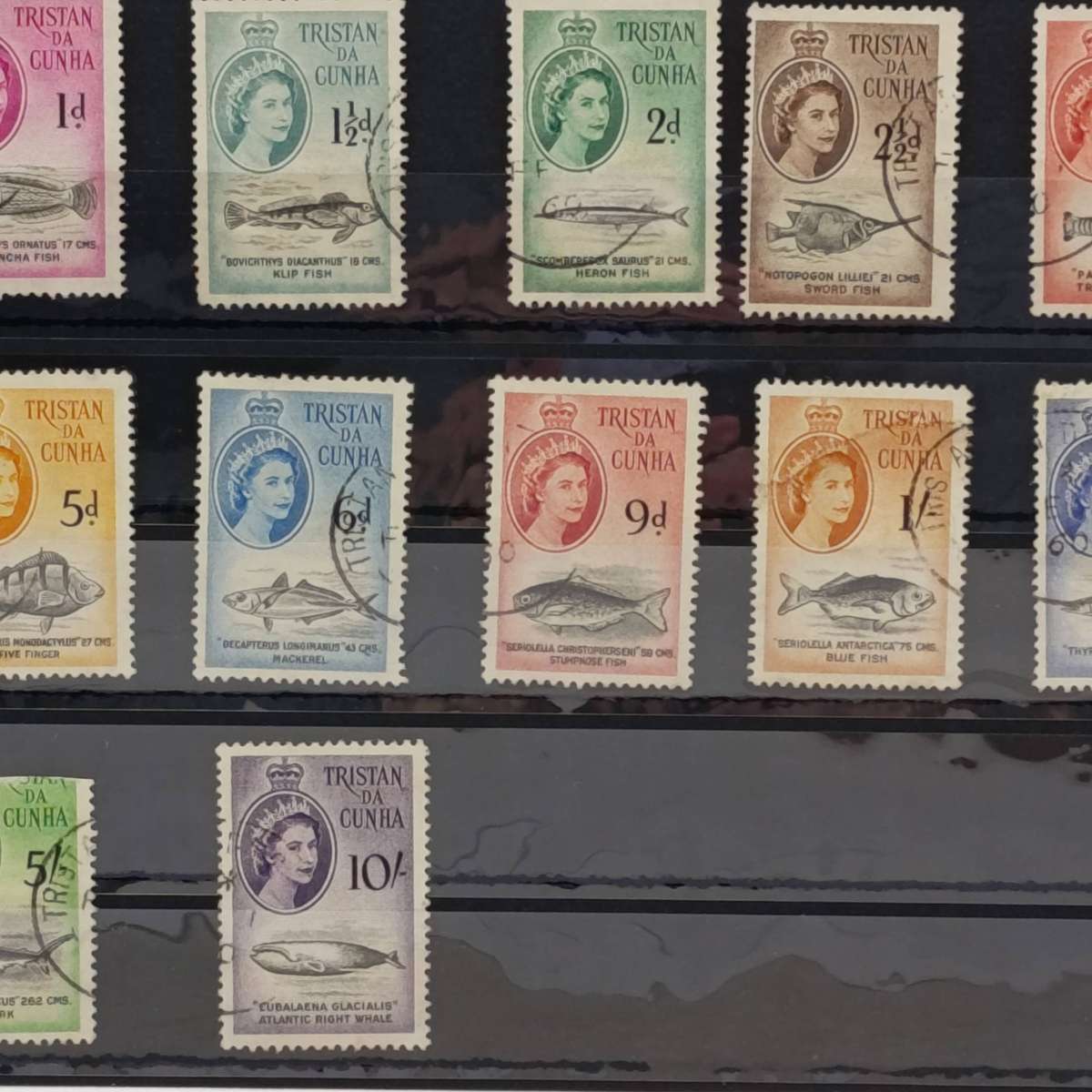 1961 Tristan da Cunha used QE2 set of stamps