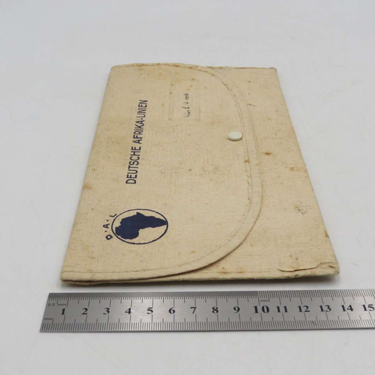 Vintage Deutsche Afrika-Linien document pouch with two menus and two notebooks with pencils for ship