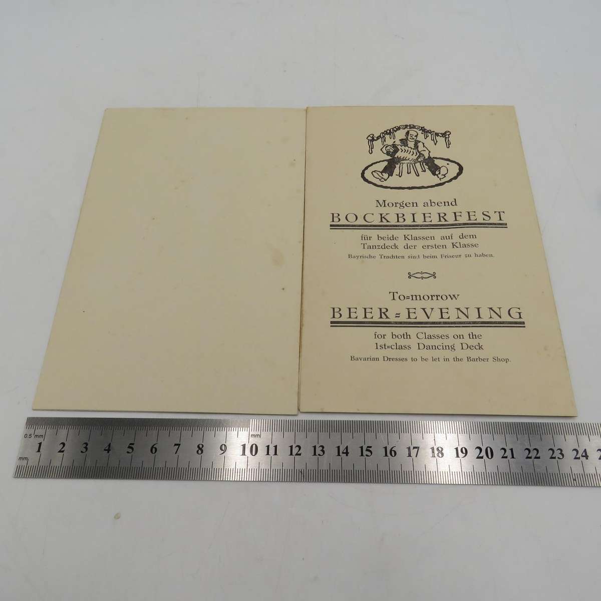 Vintage Deutsche Afrika-Linien document pouch with two menus and two notebooks with pencils for ship