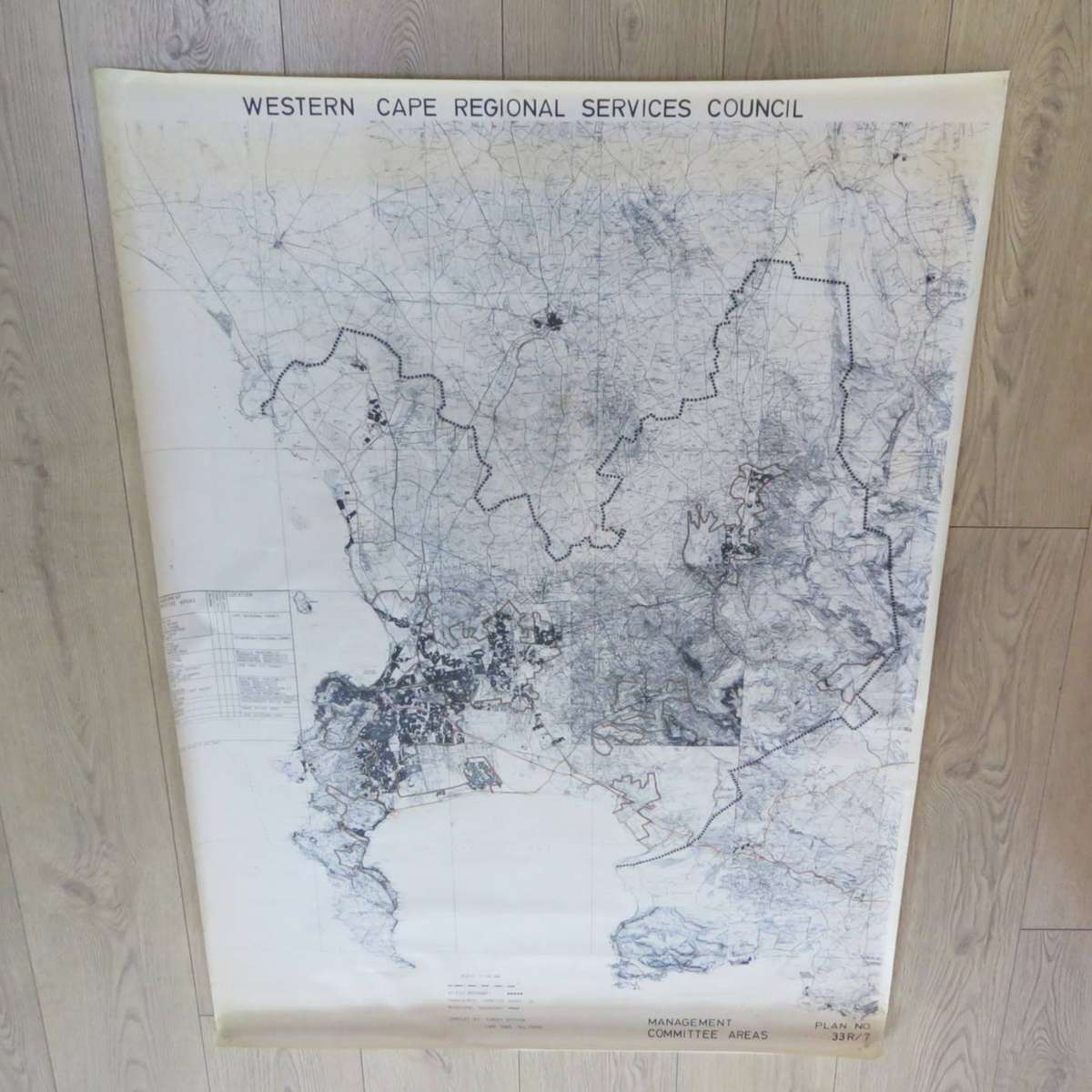 1987 Western Cape Regional services council map - Scale 1/100 000