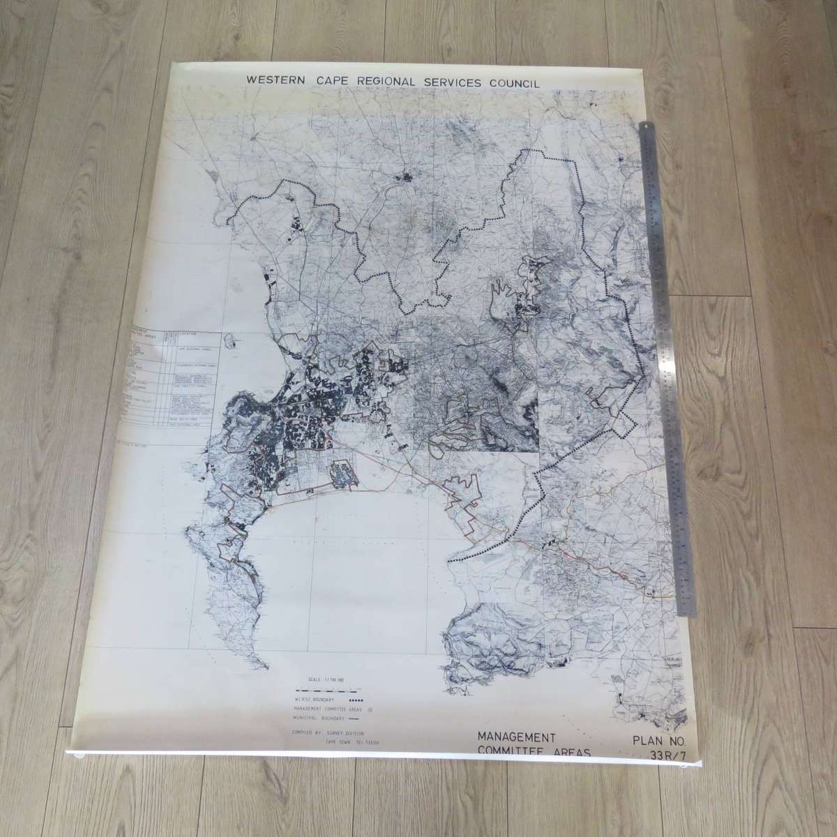 1987 Western Cape Regional services council map - Scale 1/100 000