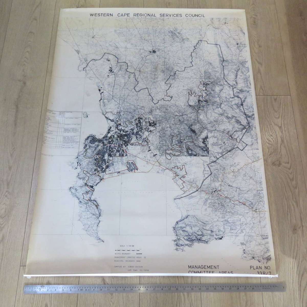 1987 Western Cape Regional services council map - Scale 1/100 000