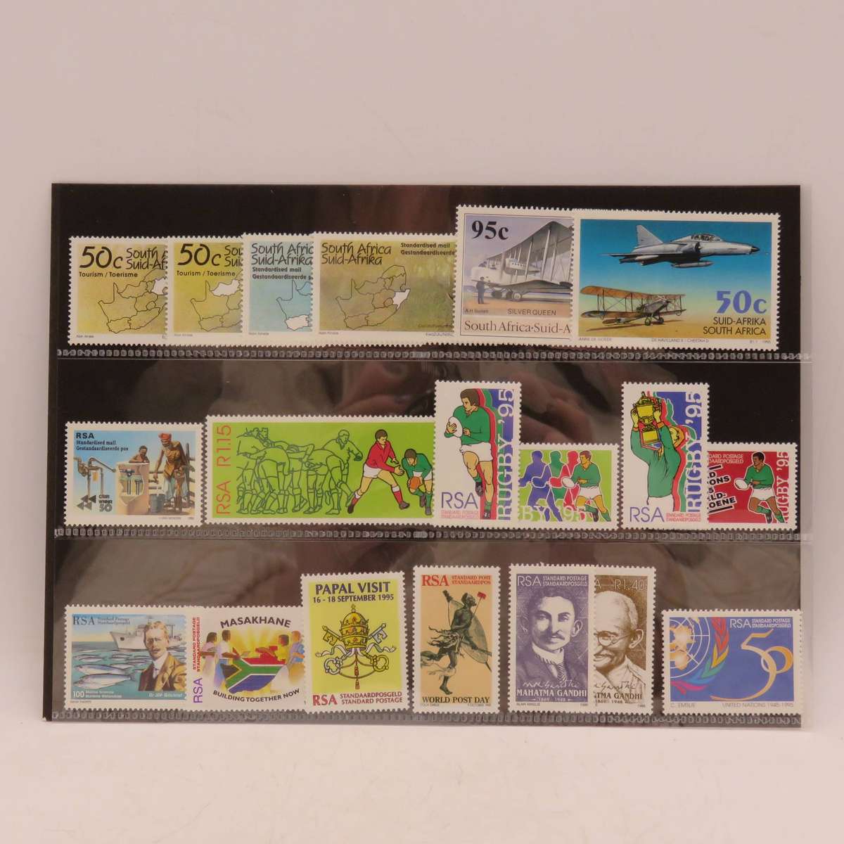 1995 year pack of mint stamps and miniature sheets - 56 items