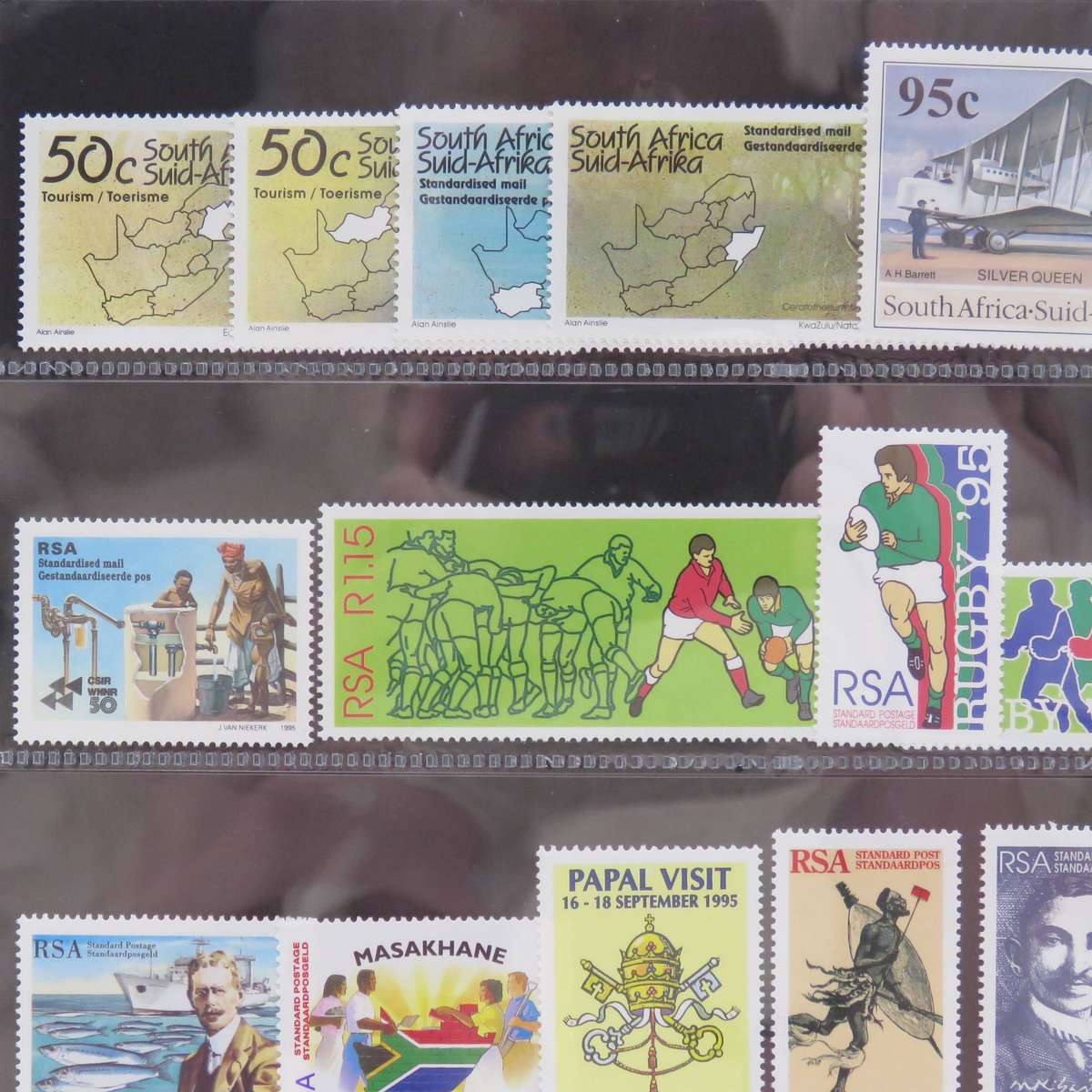 1995 year pack of mint stamps and miniature sheets - 56 items