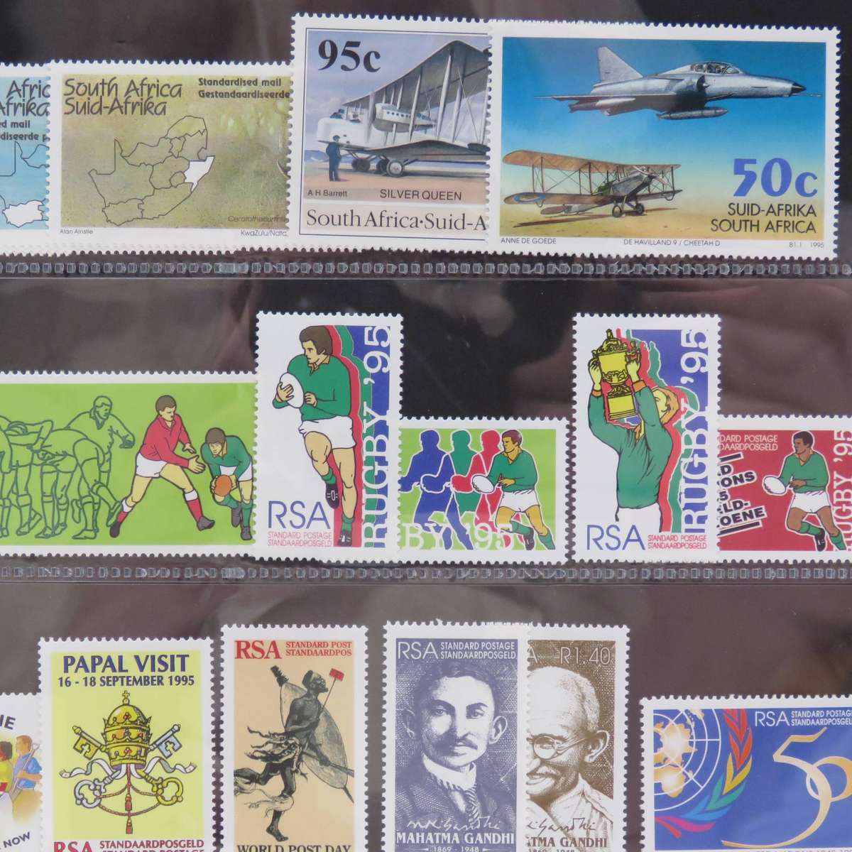 1995 year pack of mint stamps and miniature sheets - 56 items