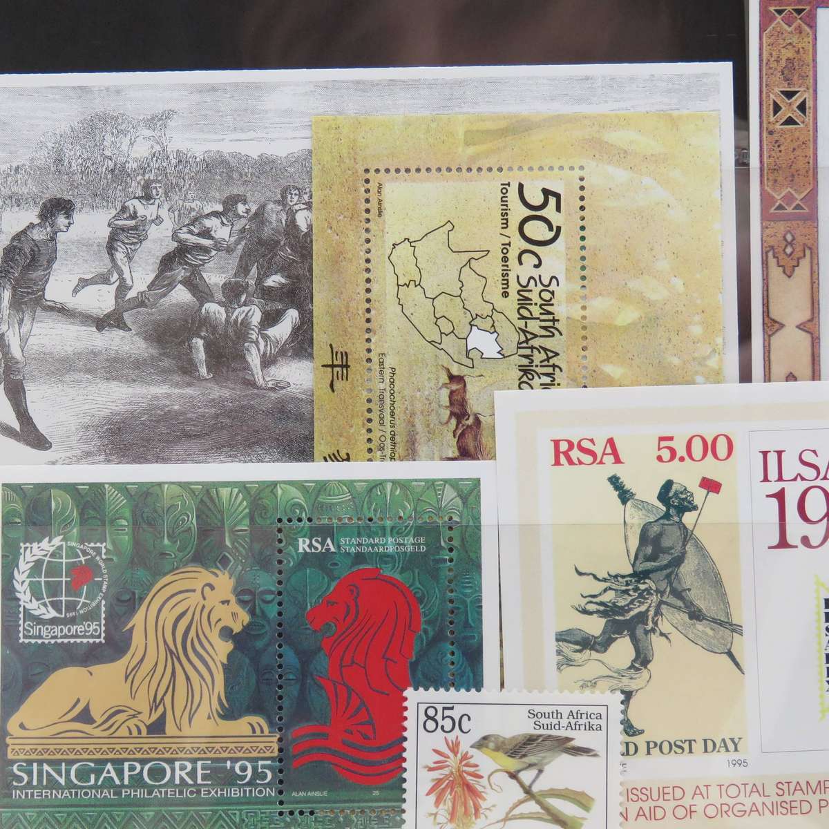 1995 year pack of mint stamps and miniature sheets - 56 items