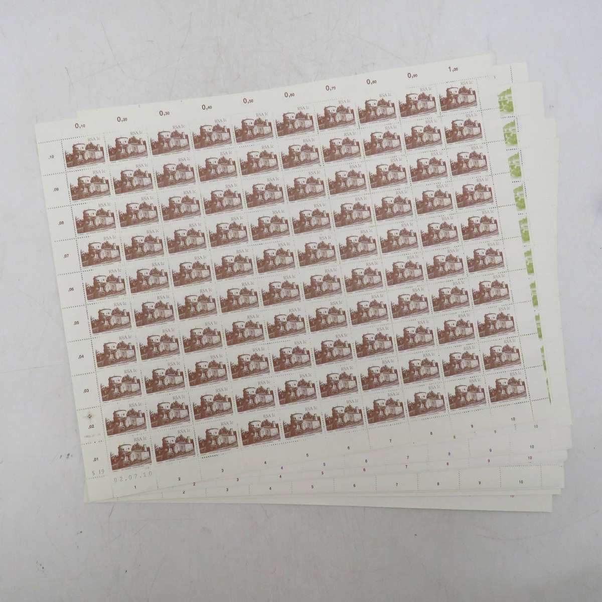 RSA SACC515-531 - Full mint sheet first issue 1 cent to R2 - Buildings