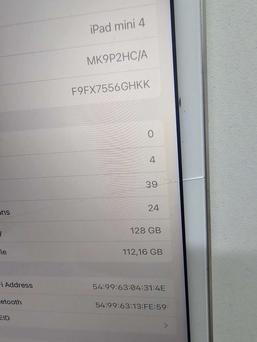 iPad Mini 4 128GB WiFi only !Digitizer cracked!