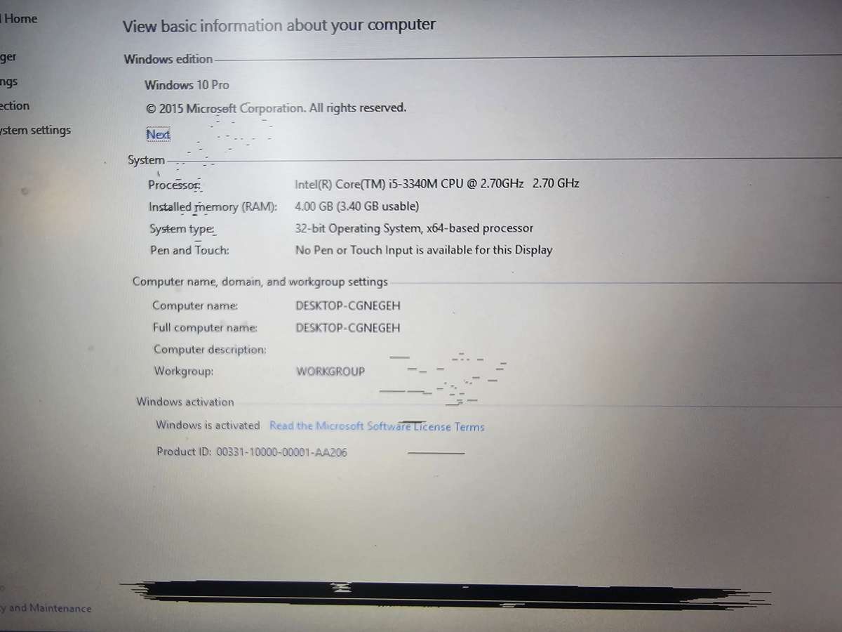 Dell Latitude E6330 i5-3340M 4GB RAM 500GB HDD - Screen damaged, needs new battery