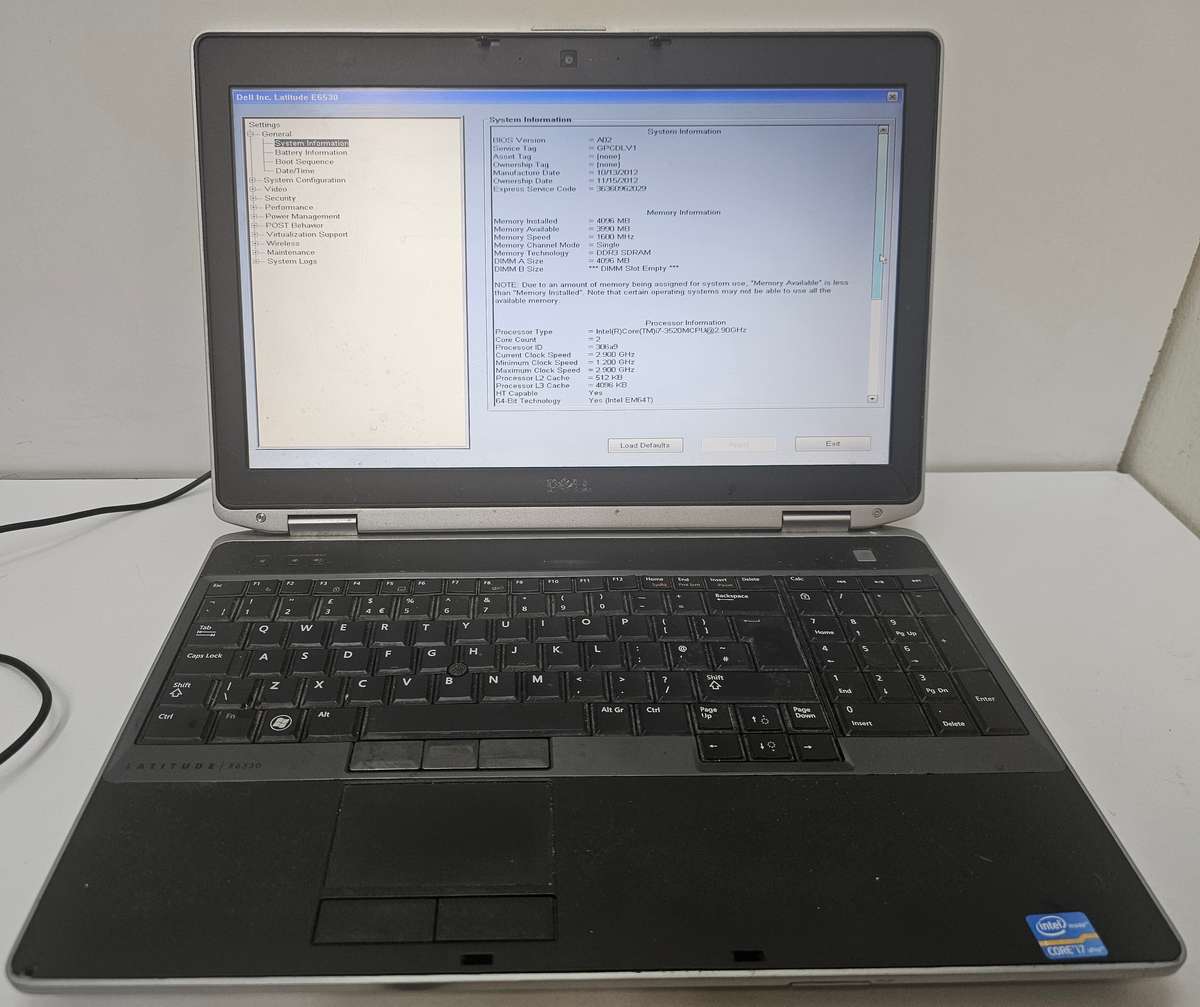 Dell Latitude E6530 i7-3520M 4GB RAM 1TB HDD - No OS - Needs a battery