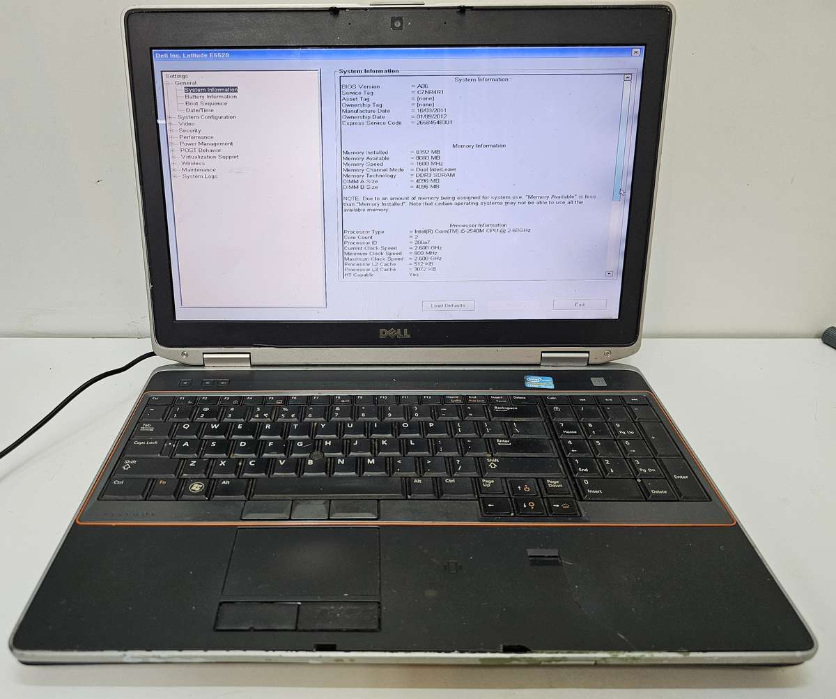 Dell Latitute E6520 i5-2540M 8GB RAM 500GB HDD - Needs a new battery - No OS