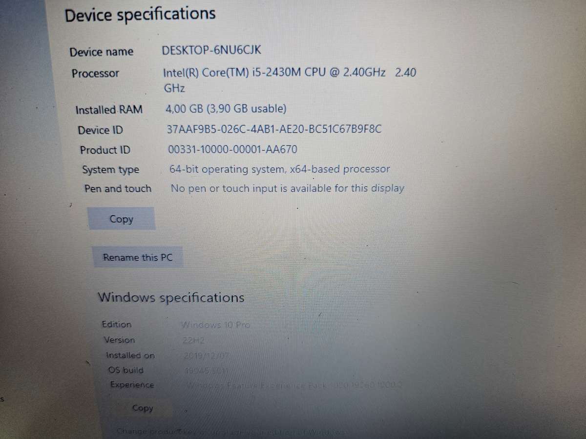 Dell Latitude E5420 i5-2430M 4GB RAM 500GB HDD - No battery