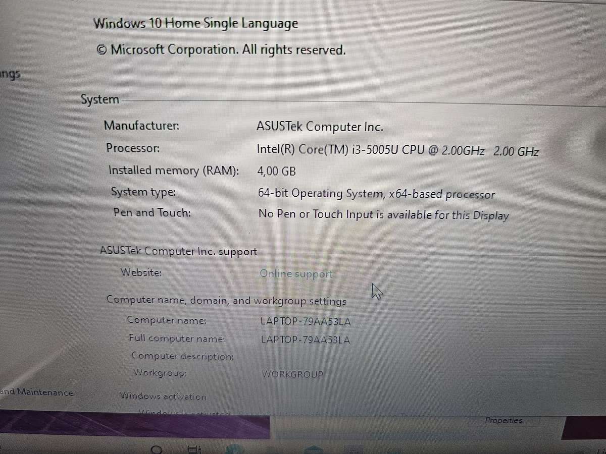 Asus SonicMaster F540L i3-5005U 4GB RAM 1TB HDD