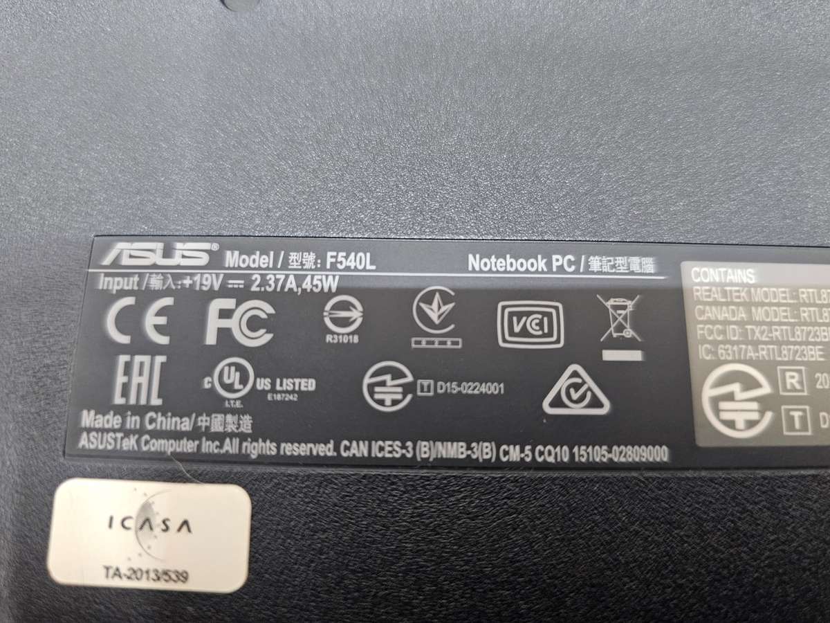 Asus SonicMaster F540L i3-5005U 4GB RAM 1TB HDD