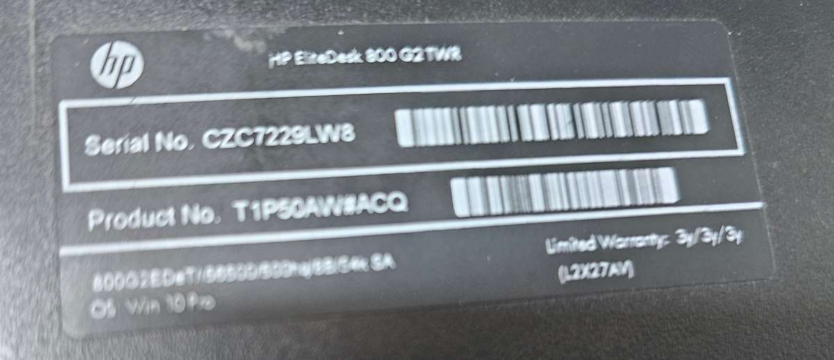 HP Elitedesk 800 G2 - i5-6500 - 4GB RAM - 500GB HDD