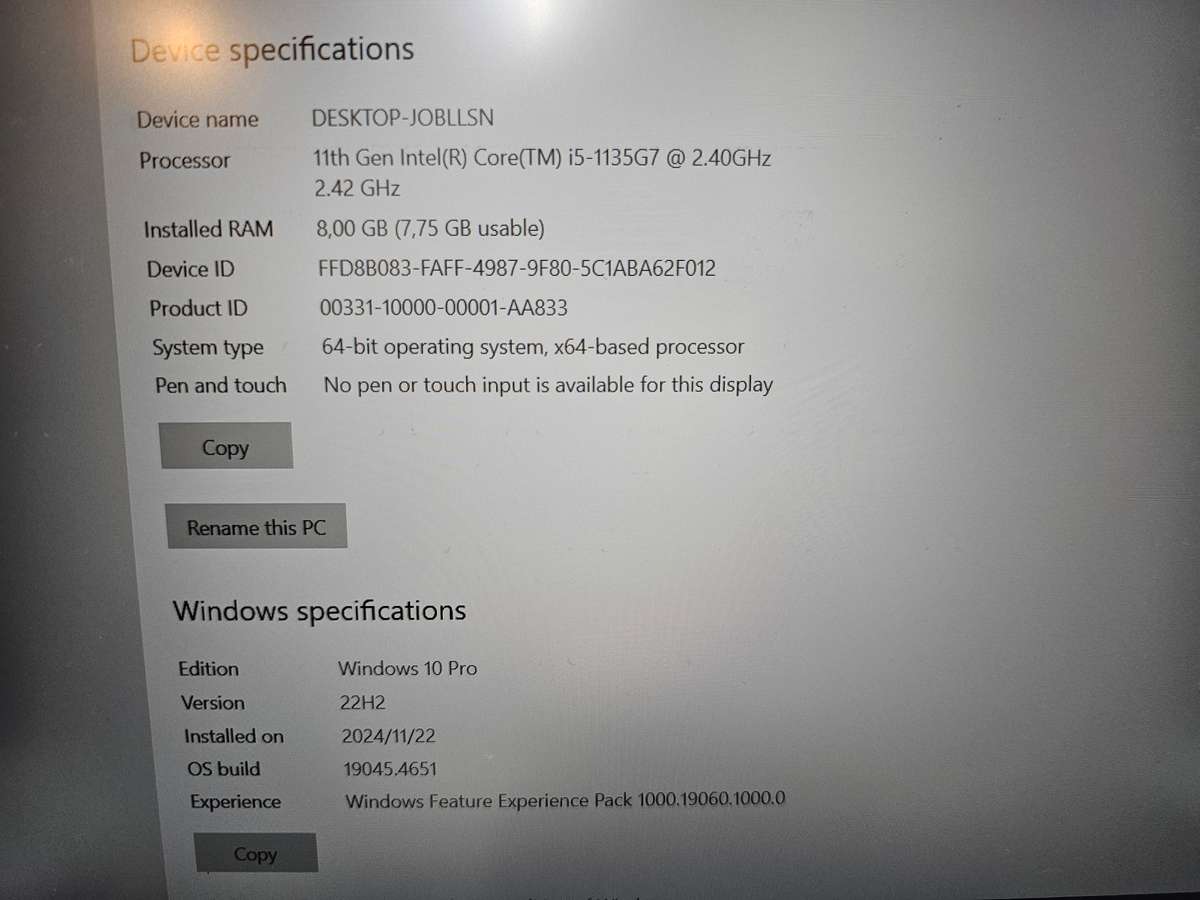 HP Laptop 15-dw3003ni i5-1135G7 8GB RAM 256GB SSD
