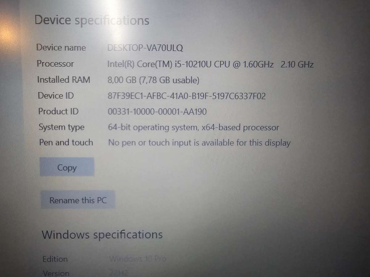 Lenovo ThinkPad E15 Gen 1  Intel i5  8GB RAM  256GB SSD  AS-IS