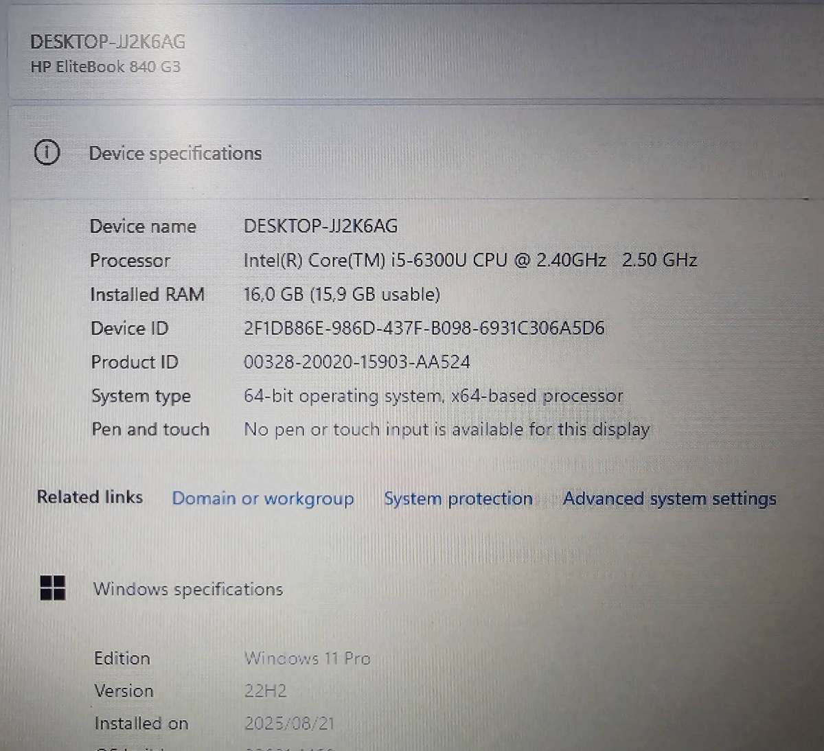 HP EliteBook 840 G3  i5 6th Gen | 16GB RAM | 512GB SSD