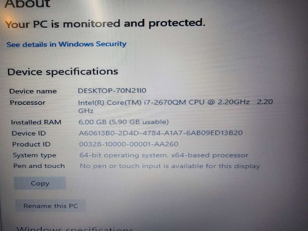 Dell Vostro 3750  i7-2670QM / 6GB RAM / 750GB HDD / 17.3" / Needs new battery + CMOS battery