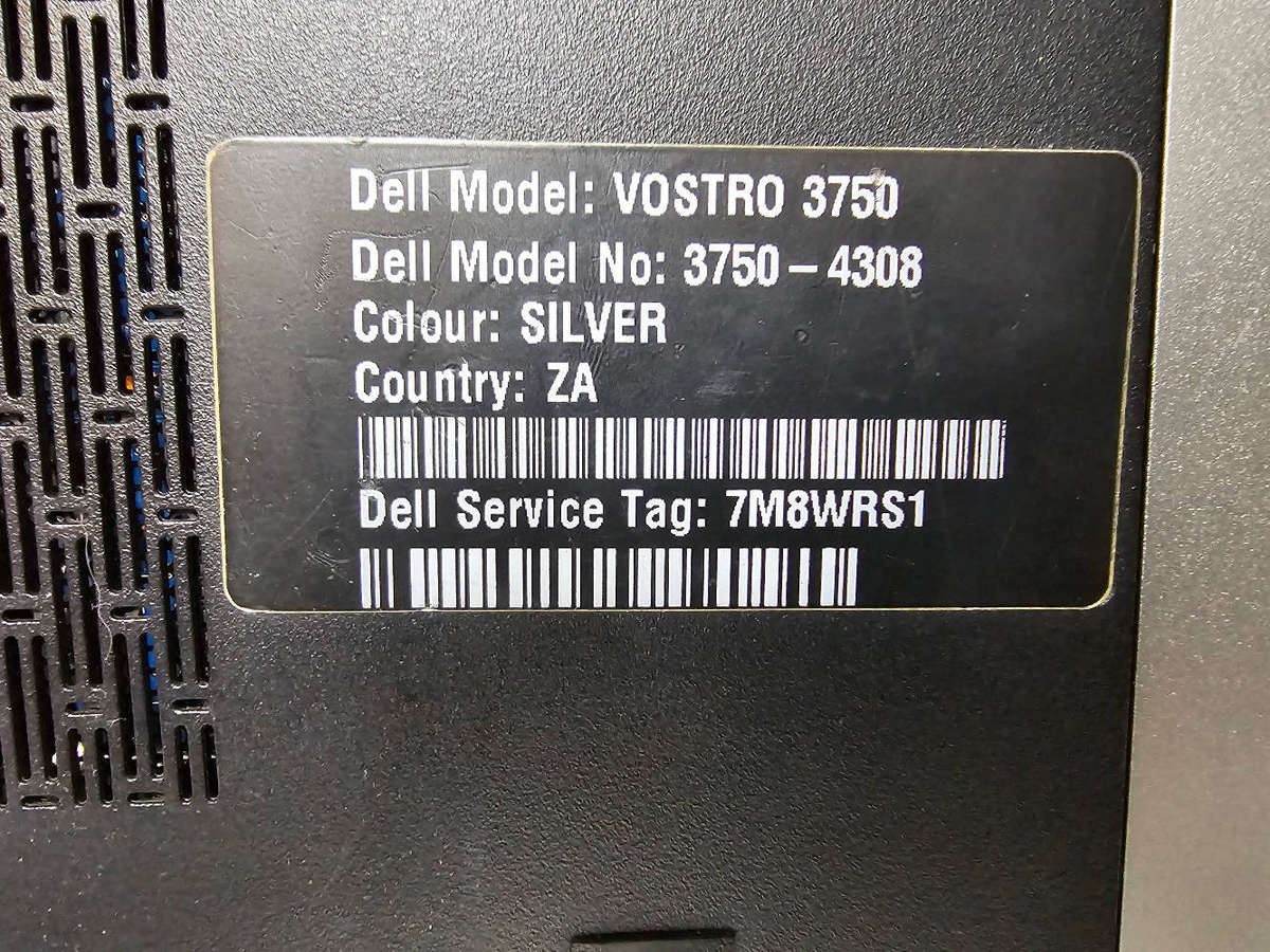 Dell Vostro 3750  i7-2670QM / 6GB RAM / 750GB HDD / 17.3" / Needs new battery + CMOS battery