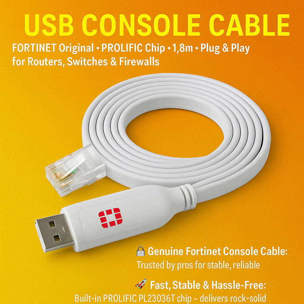 Fortinet USB Console Cable  PROLIFIC Chip  1.8m